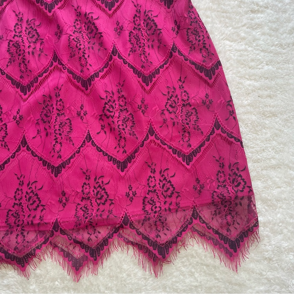 Free People Nothing like this black raspberry lace overlay open back mini dress - Picture 5 of 10